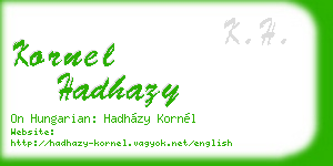 kornel hadhazy business card