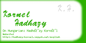 kornel hadhazy business card